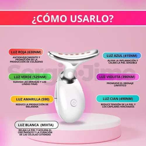 Reductor arrugas y papada - Masajeador Facial LED