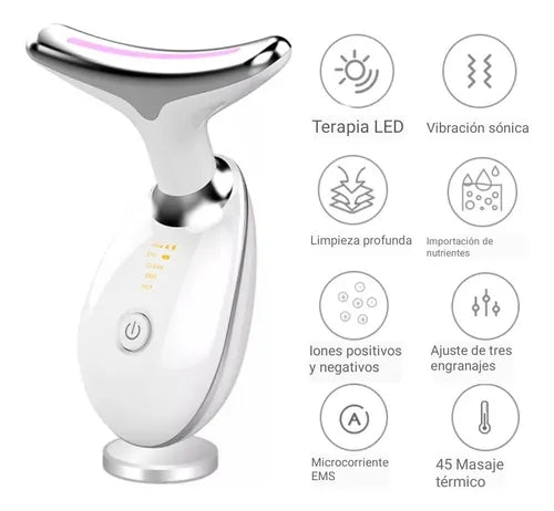 Reductor arrugas y papada - Masajeador Facial LED